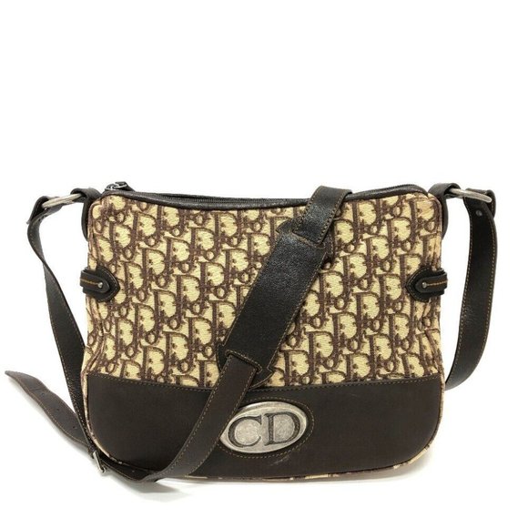 Christian Dior Trotter Bag Shoulder Bag Canvas/Leather Brown/SilverHardware - Picture 1 of 15